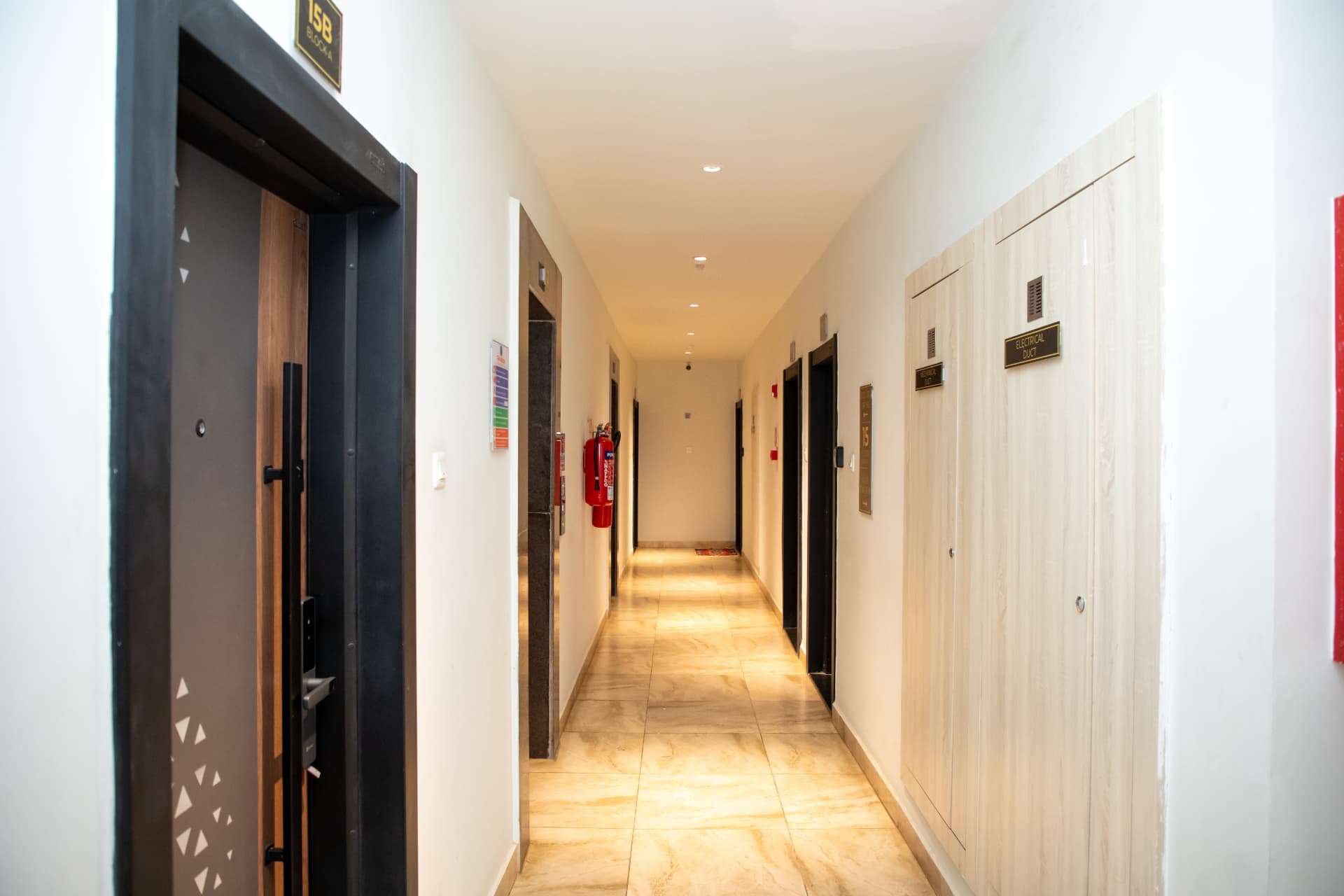 Lift lobby and corridor at Wilma Towers